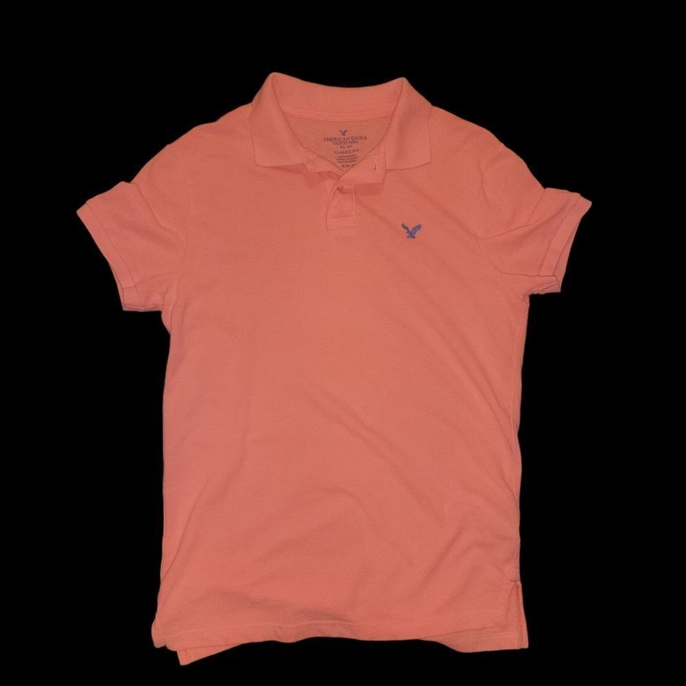 American Eagle Mens Polo Shirt M/M Orange Athletic Fit Short Sleeve Casual
